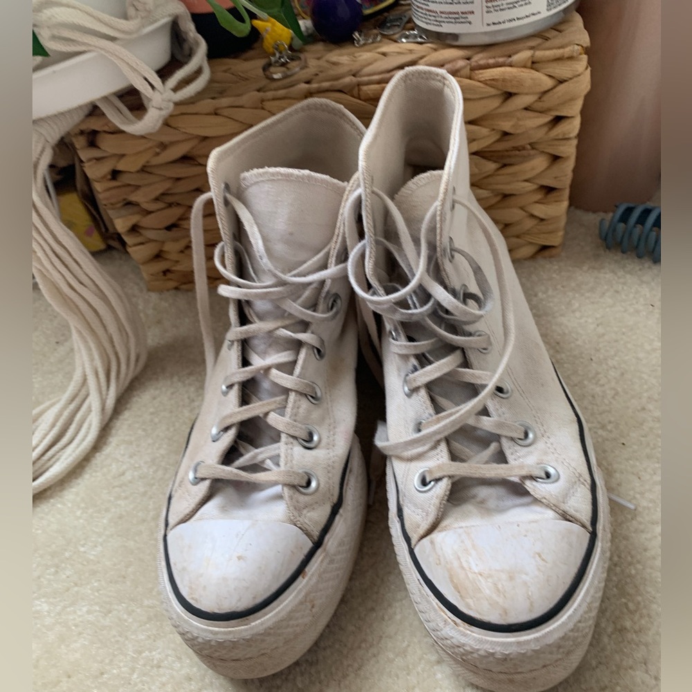 White platform converse